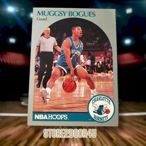 Muggsy Bogues 1990 NBA Hoops #50 Basketball Card (Charlotte Hornets) VG
